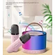 Boxa rotunda de karaoke portabila cu 2 microfoane wireless player muzical CH