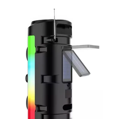 Boxa ZQS 4253 bluetooth cu panou solar si lumina RGB