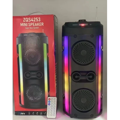 Boxa ZQS 4253 bluetooth cu panou solar si lumina RGB