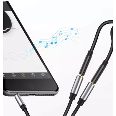Cablu adaptor audio QHD74  de 3.5mm 20cm