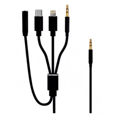 Cablu Adaptor Auxiliar Audio Jack 3.5mm 4in1 Andowl Q SX12