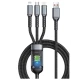 Cablu de date 3 IN 1 afisaj digital PD100W Lightning/ Type C/Micro