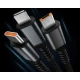 Cablu de date 3 IN 1 afisaj digital PD100W Lightning/ Type C/Micro