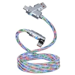 Cablu de date cu incarcare super rapida si lumina LED PD 4 in 1