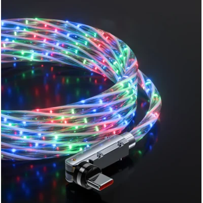Cablu de date cu incarcare super rapida si lumina LED PD 4 in 1