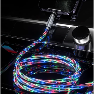 Cablu de date cu incarcare super rapida si lumina LED PD 4 in 1