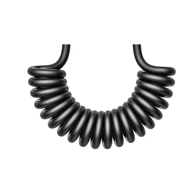 Cablu de date USB la iPhone Lightning spiralat negru