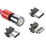Cablu magnetic 3 in 1 incarcare si transfer date telefon Lightning Micro USB Type C