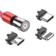 Cablu magnetic 3 in 1 incarcare si transfer date telefon Lightning Micro USB Type C