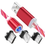 Cablu magnetic 3 in 1 incarcare si transfer date telefon Lightning Micro USB Type C