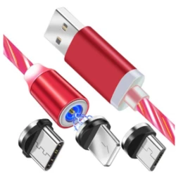 Cablu magnetic 3 in 1 incarcare si transfer date telefon Lightning Micro USB Type C