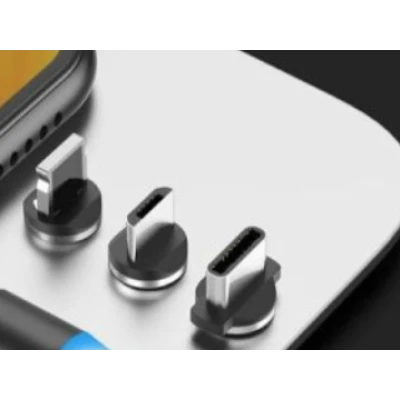 Cablu magnetic 3 in 1 incarcare si transfer date telefon Lightning Micro USB Type C