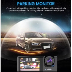 Camera Auto Dvr de Bord Full Hd 1080p Camp Vizual Ultra Larg de 170 grade Ecran Lcd 3 Lentile