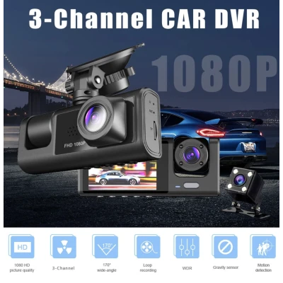 Camera auto DVR trei camere fata spate interior 1920*1296p super HD unghi larg de filmare 170 grade