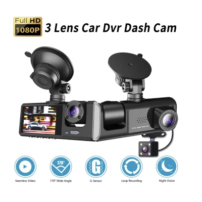 Camera auto DVR trei camere fata spate interior 1920*1296p super HD unghi larg de filmare 170 grade