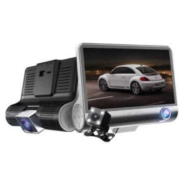 Camera Auto Tripla 3 in 1 ce Filmeaza in Fata in Interiorul si in Spatele Masinii
