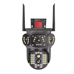 Camera de supraveghere 3 IN 1 M145 Tripla 6K cu 6 Megapixeli Wireless Rotire automata Inteligent tracking Supravegheaza 3 zone simultan