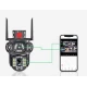 Camera de supraveghere 3 IN 1 M145 Tripla 6K cu 6 Megapixeli Wireless Rotire automata Inteligent tracking Supravegheaza 3 zone simultan
