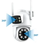 Camera de supraveghere cu lentila duala de 4MP x 2 WIFI 2.4GHZ Audio bidirectionala
