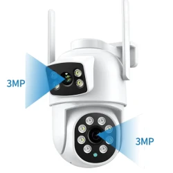 Camera de supraveghere cu lentila duala de 4MP x 2 WIFI 2.4GHZ Audio bidirectionala