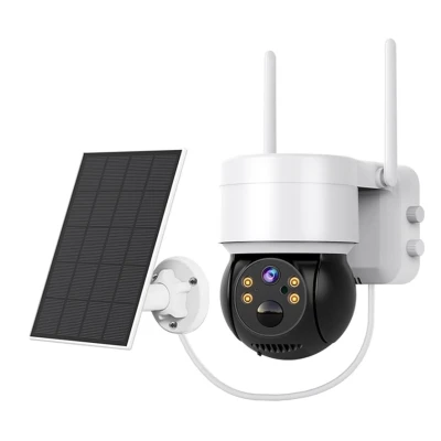 Camera de supraveghere cu panou solar senzor PIR si sirena