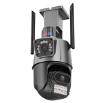 Camera de supraveghere dubla WIFI 8MP exterior/interior Ultra HD 5X zoom comunicare bidirectionala GRI
