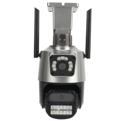 Camera de supraveghere dubla WIFI 8MP exterior/interior Ultra HD 5X zoom comunicare bidirectionala GRI