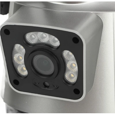 Camera de supraveghere dubla WIFI 8MP exterior/interior Ultra HD 5X zoom comunicare bidirectionala GRI