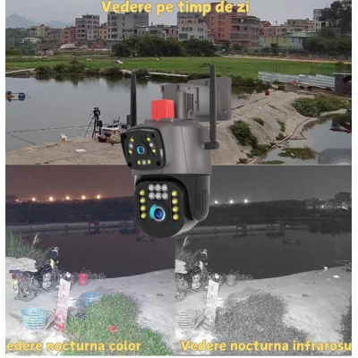 Camera de supraveghere FullHd 4MP PTZ WiFi exterior/interior Night Vision Color Comunicare bidirectionala Intelligent tracking