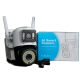 Camera de supraveghere IP 2 EYES VIEW 2 ECRANE in acelasi timp 5.0MPX rotire 360 ​​​​de grade vedere pe timp de noapte