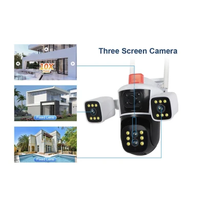 Camera de supraveghere profesionala WIFI G555 Full HD Zoom 10X cu 4 lentile
