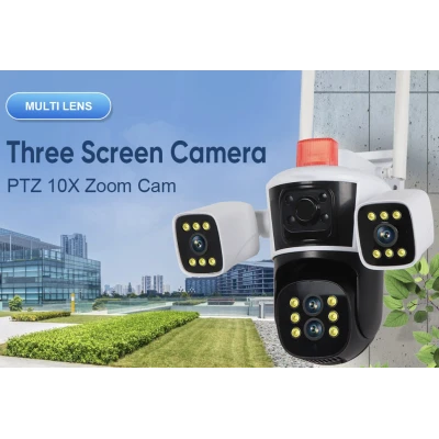 Camera de supraveghere profesionala WIFI G555 Full HD Zoom 10X cu 4 lentile