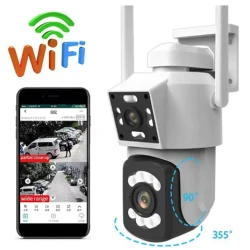 Camera de supraveghere PTZ  WIFI 2.4G audio bidirectionala si lentila dual ALB