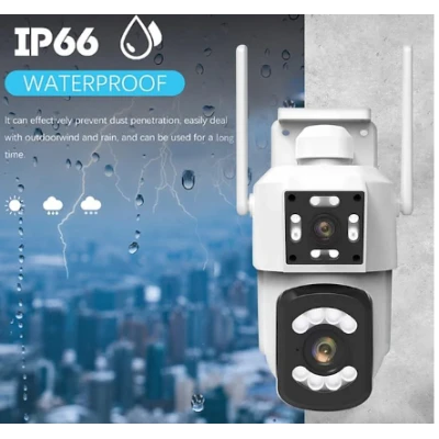 Camera de supraveghere PTZ  WIFI 2.4G audio bidirectionala si lentila dual ALB