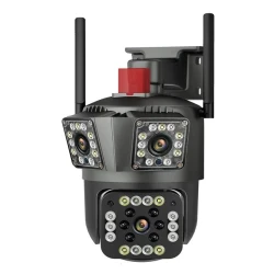 Camera de Supraveghere Tripla WIFI 24MP Exterior/Interior Ultra HD 10X zoom Rotire Comunicare Bidirectionala