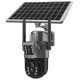 Camera de supraveghere V380 cu panou solar 8MP Detectare PIR lentile duble GRI