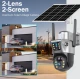 Camera de supraveghere V380 cu panou solar 8MP Detectare PIR lentile duble GRI