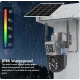 Camera de supraveghere V380 cu panou solar 8MP Detectare PIR lentile duble GRI