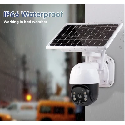 Camera de supraveghere Wifi cu Panou Solar Atasat si Senzor de Miscare alert PTZ