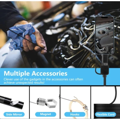 Camera Endoscop 3 in 1 USB C pentru Android si Windows 10 METRI waterproof