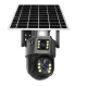 Camera Supraveghere cu Panou Solar 4G PTZ Dual Lens Exterior Rezolutie 2K zoom 10x Optic vedere nocturna GRI