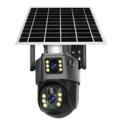 Camera Supraveghere Dubla cu Panou Solar Ultra HD Dual Camera 5MP