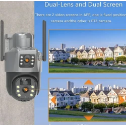 Camera Supraveghere Dubla cu Panou Solar Ultra HD Dual Camera 5MP