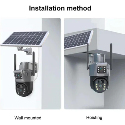 Camera Supraveghere Dubla cu Panou Solar Ultra HD Dual Camera 5MP