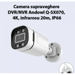 Camera supraveghere DVR/NVR Andowl Q SX070 4K infrarosu 20m IP66 alb
