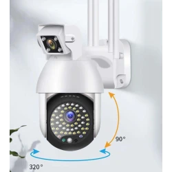 Camera Supraveghere IP PTZ Duala wireless 320 grade 1080p IR+LED Exterior Senzor Miscare Alarma