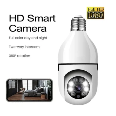 Camera supraveghere WiFi 8177HJ tip bec cu soclu E27 vedere nocturna
