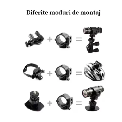 Camera video MINI F9 sport 1080p Full HD unghi larg de 120 grade  60 de cadre video poate fi montata pe casca sau bicicleta/motocicleta