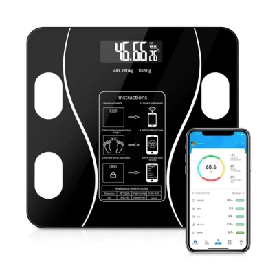 Cantar Electronic Ecran Digital Iluminat Compatibil Android/Ios cu Termometru AC-180 MD