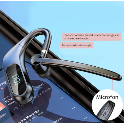 Casca Bluetooth 5.0 Wireless KJ12 Rezistenta la Apa